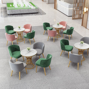 Một bàn và bốn ghế để thư giãn trong một quán cà phê hiện đại theo phong cách Bắc Âu, một bàn tròn nhỏ bằng đá cẩm thạch cho quán trà sữ<span class=keywords><strong>a</strong></span>, một bàn bán hàng - Product Image 3