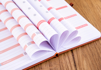Agenda en cuir rigide personnalisé avec logo imprimé, reliure à chevalet, couverture en papier/tissu, formats A5/A6/A4, organiseur et journal pour étudiants