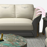 Juego de sofá de cuero tapizado de nuevo diseño italiano de lujo, marco de madera Seccional de 3 plazas, muebles modernos para sala de estar