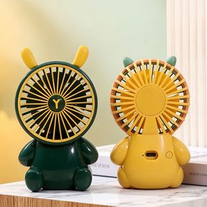 Lingpan <b>Mini</b> Cartoon <b>Usb</b> Rechargeable Handheld <b>Fan</b> With Button Control For Student Dorm Cooling - Product Image 2