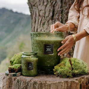 AIKUN Luxury <b>Gift</b> <b>Boxed</b> Frosted Glass Scented Candle Jar <b>Gift</b> Set Private Label Bulk Candle for Christmas Wedding Party Favor - Product Image 1