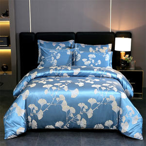 Ensemble de literie de luxe léger, quatre pièces, lit double 1,8 m, housse de couette à motif imprimé, 100 % polyester, laine, textile de maison de luxe - Product Image 2