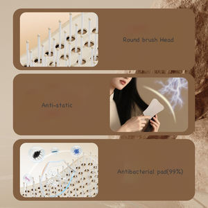 แปรงหวีผมแบบเปียก สำหรับผมพันกัน ดีไซน์หรูหรา พร้อมใบไม้กล้วยแบบมีรูระบายอากาศ ถอดออกได้ ทำความสะอาดตัวเองได้ ขนแปรงไนลอนนุ่มพิเศษ สำหรับผู้หญิงและผู้ชาย - Product Image 3