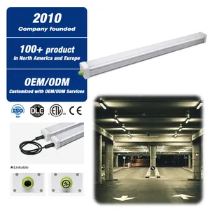 Hot Sale Waterproof Aluminum 3000K-6000K Ip65 Emergency Led Triproof Light For Factory Production Lines Parking Structures