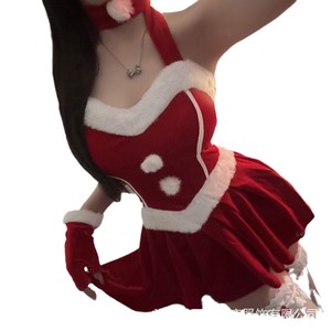 Christmas-themed sexy lingerie set, red dress, women's ascetic nightgown uniform set, qqny - Product Image 2