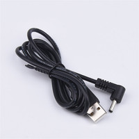 Kabel Daya USB 2.0 a Male ke Angle DC 5.5x2.1mm 5 Volt 24AWG DC Connector Charge Barrel Jack Hitam 3FT 1M Baru 2026