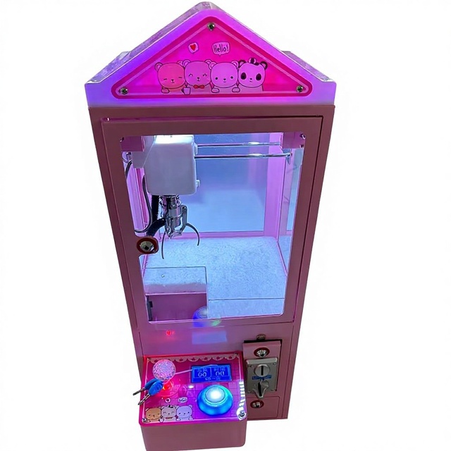 Colorful Mini Arcade Game Machine Cheap Metal & Plastic Claw Crane Simulator for Kids Indoor Entertainment with EU Plug