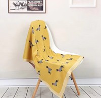 Serviette de bain personnalisée pour bébé en coton doux, écologique, réutilisable, 80*100cm, motif dessin animé, jacquard, douce pour la peau des chiens, mignonne, pour la chambre