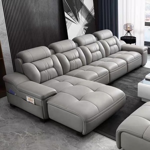 Modern Luxury Leather Secional Sofá Sofá <span class=keywords><strong>Set</strong></span> Modular Grandes Sofás Sofás Sofá Cama Preta Sala de estar para Sala Furniture Sales - Product Image 5