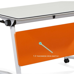 Bàn hội nghị gấp hiện đại đào tạo di động lật Bàn Họp hội thảo hàng đầu với bánh xe khóa im lặng - Product Image 6