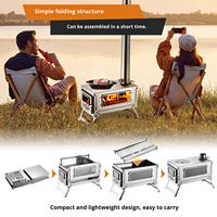 Poêle de camping léger et détachable en acier inoxydable pour l'extérieur, multifonctionnel, 10L, pliable, design modulable