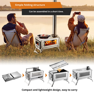 Estufa de Camping Ligera y Desmontable de Acero Inoxidable para Exteriores, Multifuncional, 10L, Plegable, Diseño Dividido - Product Image 4