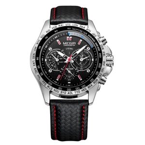 Montres à quartz en cuir Megir 1010 pour hommes, vente en gros, prix bas, montres pour garçons, montres pour hommes en vrac - Product Image 1