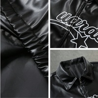 Chaqueta de Cuero Personalizada, Estilo Urbano, Chaqueta Bomber de Cuero Vintage, Cortavientos, Chaqueta de Cuero Corta y Holgada para Hombre