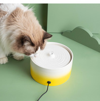 Gamelle électrique en céramique à motif uni, respectueuse des poils de votre animal, écologique, avec circulation automatique de l'eau et protection du cou