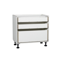 Armoire de cuisine modulaire économique de Dubaï, base en mélaminé et MDF, finition blanc stratifié, prête à assembler (RTA)
