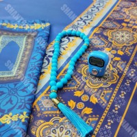 Vente en gros de tapis de prière personnalisé SHANTOU SAJADAH tapis de prière de voyage coffret cadeau pochette élégante Tasbih Islamique