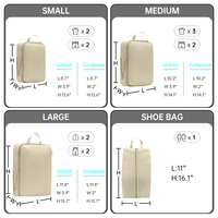 Ensemble HANFEIZI de 4 Organisateurs de Bagages de Voyage à Compression