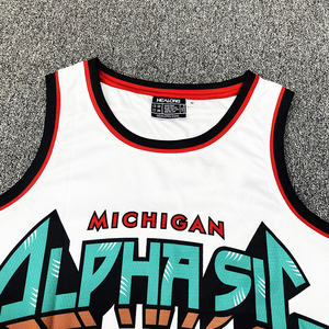 เสื้อบาสเก็ตบอลแบบคลาสสิกออกแบบเอง ผ้าโพลีเอสเตอร์ 100% แห้งเร็ว ระบายอากาศได้ดี พร้อมการพิมพ์แบบซับลิเมชั่น - Product Image 3