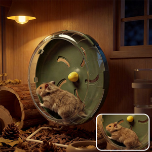 Roue d'exercice silencieuse pour hamster avec support, ensemble d'exercice pour animaux de compagnie pour la décoration de cage et la remise en forme du hamster - Product Image 4
