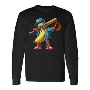 T-shirt à manches longues Cute Banana Player, design pour les amateurs de fruits, thème baseball - Product Image 1