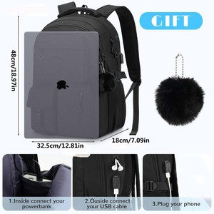 Sac à dos d'école mignon pour femmes, sac à dos pour adolescentes, sac à dos pour lycéennes, sac à dos pour étudiantes, noir - Product Image 6
