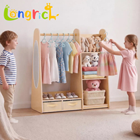 Armoire Moderne Multifonctionnelle pour Enfants avec Miroir pour Chambre, Crèche, Salle de Jeux et Meuble de Rangement Montessori