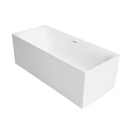 KMRY Baignoire de douche en acrylique autoportante rectangle blanc pur moderne de luxe pour la maison et l'hôtel