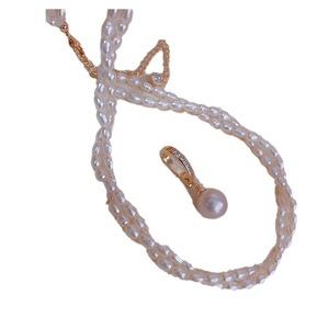 2025 New 14K Gold Infused Fried Dough Twists Chain Pendant 3-4MM <b>Millet</b> Beads + 7-8MM Freshwater Pearls Pearl Necklaces - Product Image 5