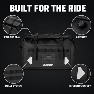 Tas Bagasi Motor TIYPEOR 38L PVC Tahan Air, Model Gulung, untuk Jok Belakang, Perjalanan Touring Motor dengan Strip Reflektif - Product Image 2