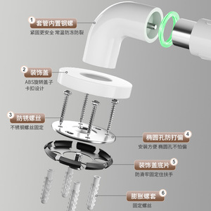 Barre d'appui de salle de bain Mi Xuan en acier inoxydable, rotative et antidérapante, pour personnes handicapées, pour la sécurité dans les toilettes et la douche - Product Image 3