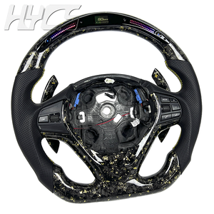 Volante Personalizado de Fibra de Carbono Forjada con LED y Cuero para Interiores de Automóviles <span class=keywords><strong>BMW</strong></span> F30 F32 F35 F20 F22 325 328 328i <span class=keywords><strong>330</strong></span> 335 - Product Image 3