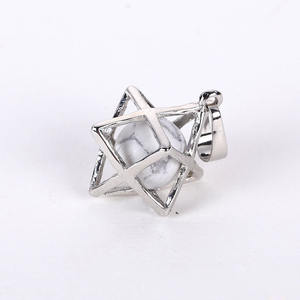 Colgante de cristal natural de Merca, Estrella hexagonal tridimensional, gran satélite - Product Image 4