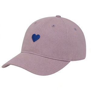 หมวกเบสบอลผ้าแคนวาสคอตตอนแบบ 6 แผง ปักลายหัวใจสีน้ำเงิน ปรับขนาดได้ สไตล์ลำลอง สปอร์ต ป้องกันแสงแดด เหมาะสำหรับกอล์ฟ เดินป่า และใช้ในชีวิตประจำวัน - Product Image 4