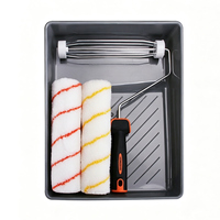 Kit de peinture mural Sanfine : Rouleau de peinture en fibres synthétiques, bac à peinture, manche de rouleau Runner Pro, outil de finition des bords, livraison directe