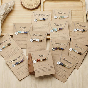 Collana all'ingrosso con ciondolo classico dei <span class=keywords><strong>12</strong></span> segni zodiacali, perline in pietre naturali, acciaio inossidabile, ecologica, regalo per <span class=keywords><strong>amici</strong></span> - Product Image 4