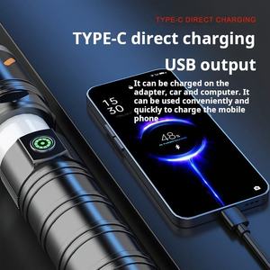 <span class=keywords><strong>Linterna</strong></span> ultra brillante de lúmenes altos, <span class=keywords><strong>linterna</strong></span> táctica de luz Led recargable blanca de largo alcance - Product Image 2