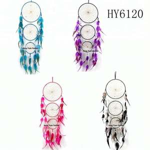 Groothandel Handgemaakte Boho Hangende Veren Dromenvanger Voor Auto Huis Kamer Muur Kunst Decoratie Ornament Geschenk Handwerk Doe-Het - Product Image 2