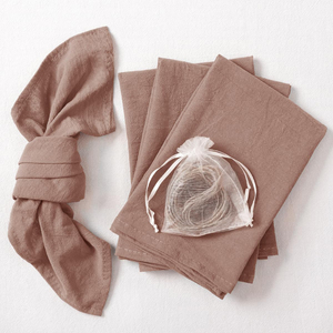 Serviettes en lin en tissu tropical de haute qualité Style brodé pour les dîners et les fêtes de mariage Serviettes décoratives unies - Product Image 6