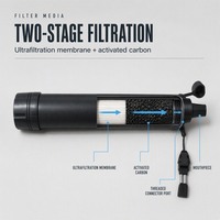 Pailles à boire en plastique enduites de charbon pour la survie, filtre à eau de survie, filtre à eau d'urgence par gravité
