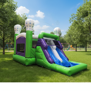 Fabrika PVC Büyük Şişme Kale Kaydıraklı Spor Temalı Şişme Çocuk Zıplama Şatosu ve Top Havuzu - Product Image 3