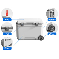 Vente chaude oem logo personnalisé nouvelle boîte glacière 45L grands refroidisseurs rotomoulés avec roues