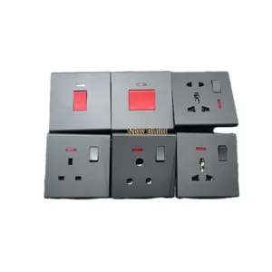 UK Standard Electrical Power Outlet Safety Socket Wall Switch and slimy Socket