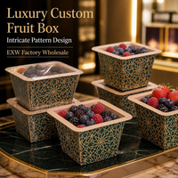 Panier en carton ventilé pour fruits rouges, boîte en kraft personnalisée avec couvercle thermoscellable, emballage pour fraises et raisins, OEM