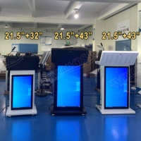 Table multimédia à écran tactile, podium numérique intelligent Android LCD avec micro interactif et ordinateur pour les conférences