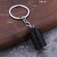 Porte-clés 3D en forme de baril de pétrole, pendentif en métal en forme de fût de carburant, cadeau promotionnel pour station-service, accessoire de voiture en gros