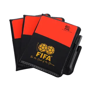 Wholesale Referee Cards Notebook PVC Soccer Warning Cards Referee Couch Foul Yellow Red Cards Football Soccer Training Equipment