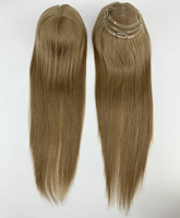 Prêt à expédier : Topper en dentelle suisse en cheveux vierges doublement étirés, brun châtain clair, facile à utiliser, populaire auprès des femmes, prix d'usine