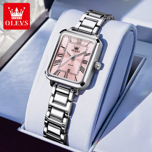 OLEVS 5641 Orologio Smart da Donna con Numeri Romani, Quadrante Quadrato, Stile Antico, Lussuoso, Elegante, Oro, Argento, Rosa, al Quarzo, Impermeabile - Product Image 5
