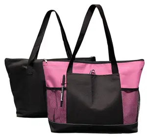最受欢迎库存粉色女包定制印花品牌女包设计师手提袋拉链女童手提袋